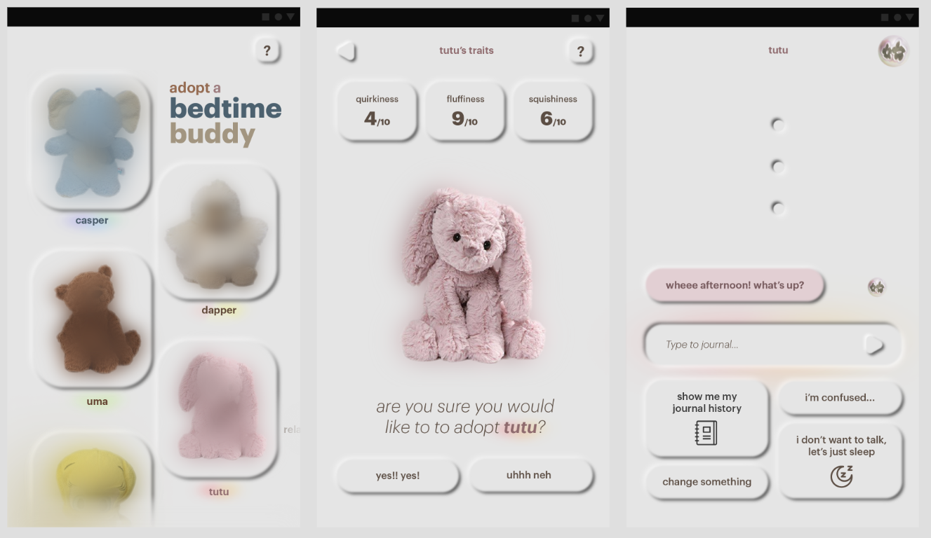 Homepage to settings to changing bedtime buddy